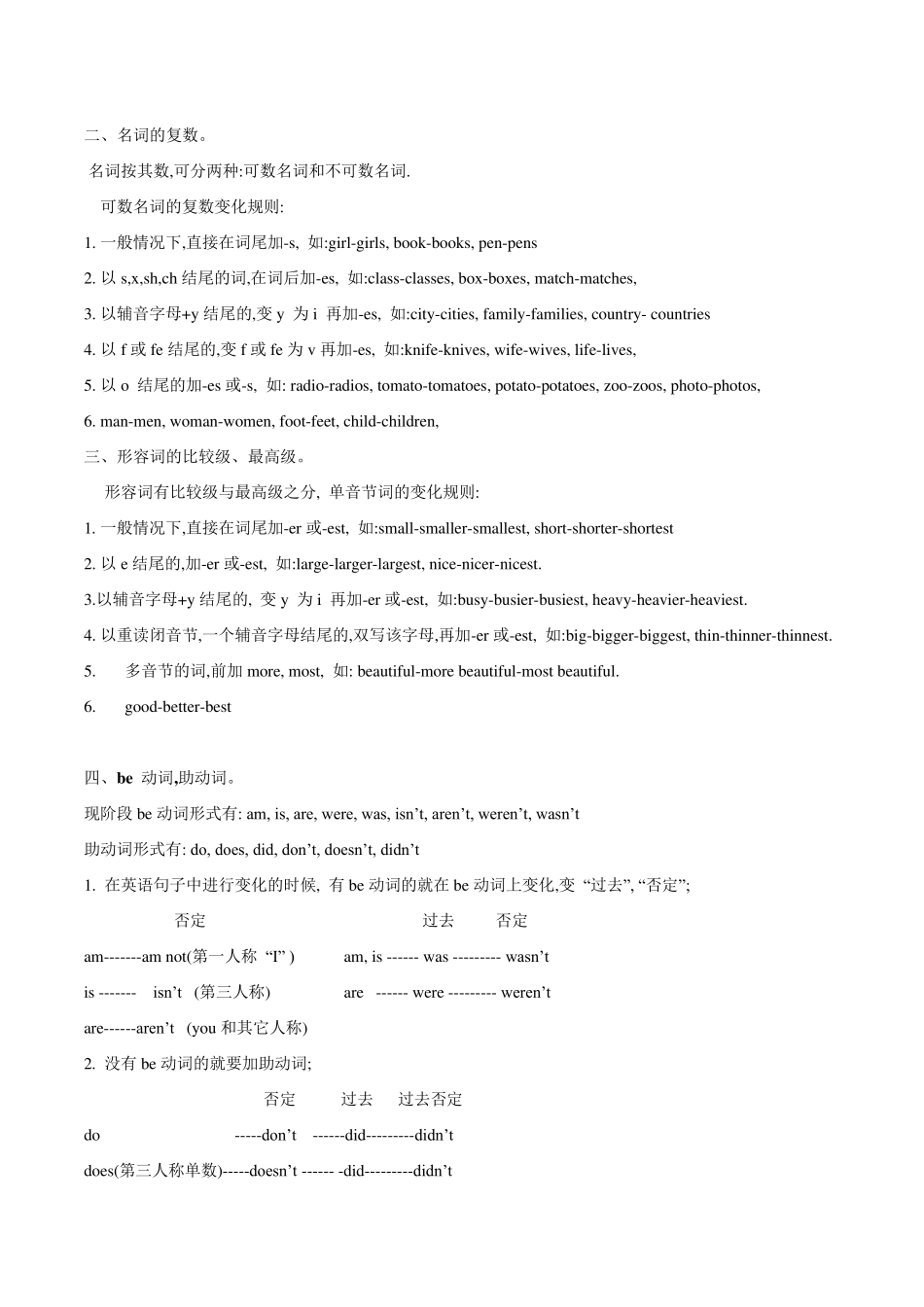 小学pep6年级英语语法总结_第2页