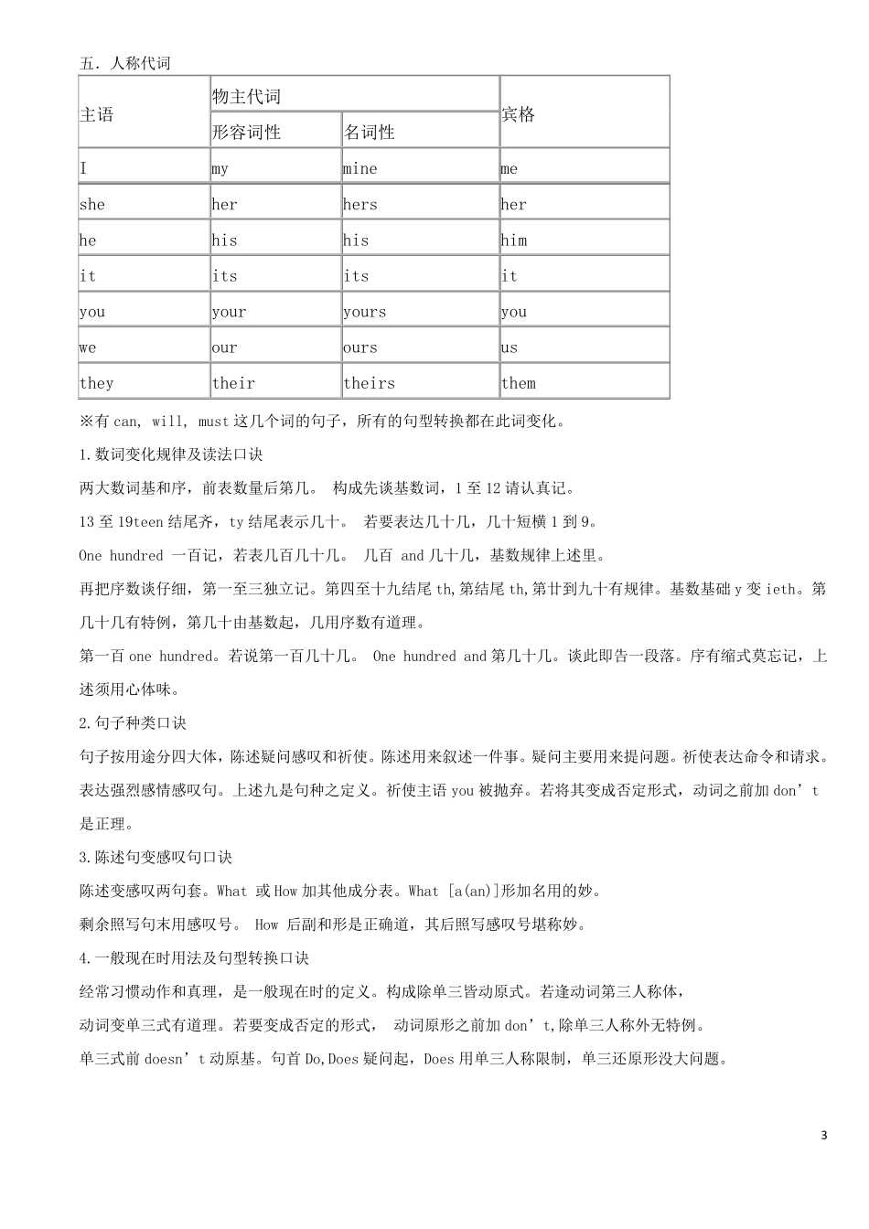 小学PEP英语总复习36年级英语语法总结_第3页
