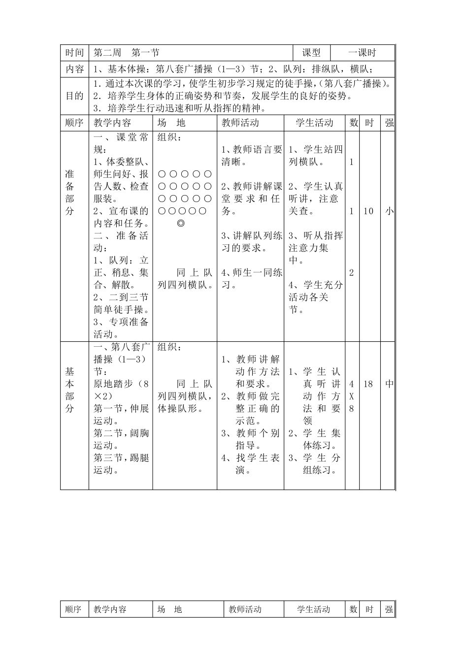 小学一二年级体育(的教案)_第3页