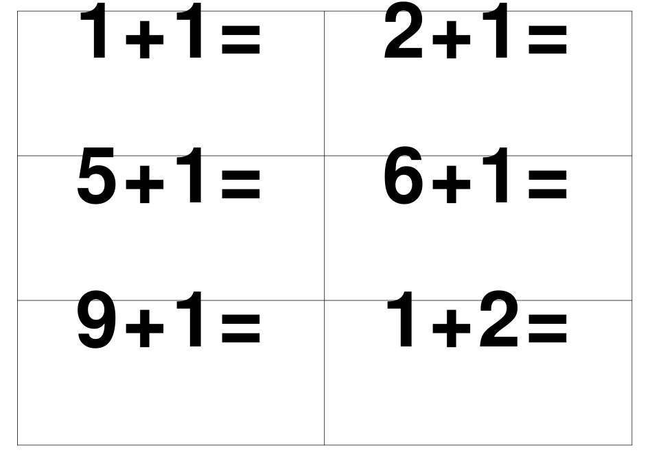 小学一年级10以内加法口算卡片直接打印A4_第1页