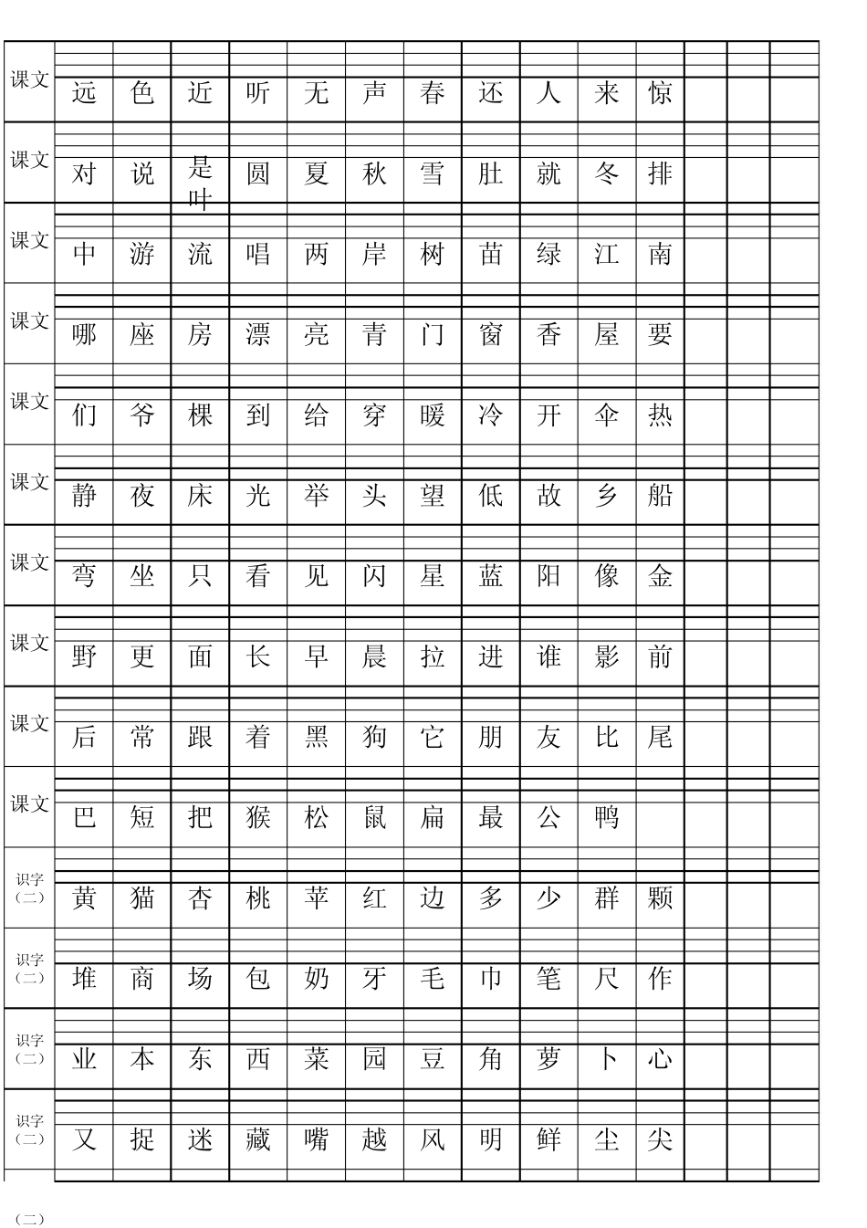 小学一年级上生字标拼音_第2页