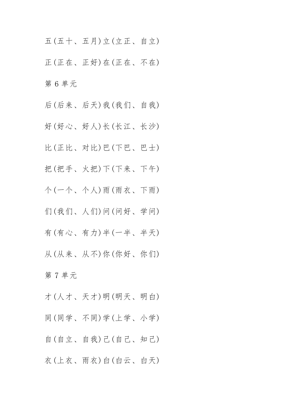 小学一年级人教版语文上册全部知识点汇总_第3页