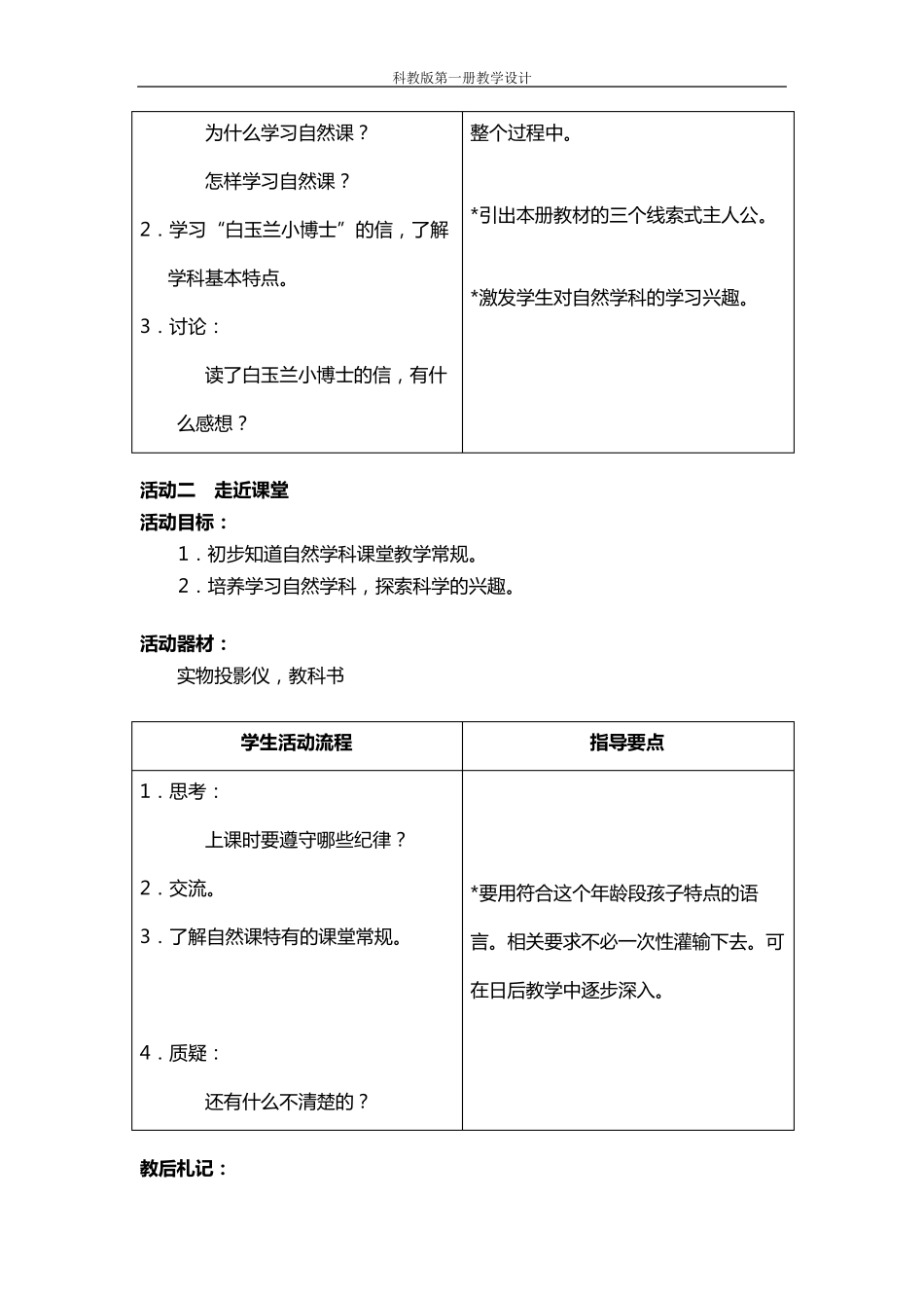 小学一年级第一学期自然教案_第2页