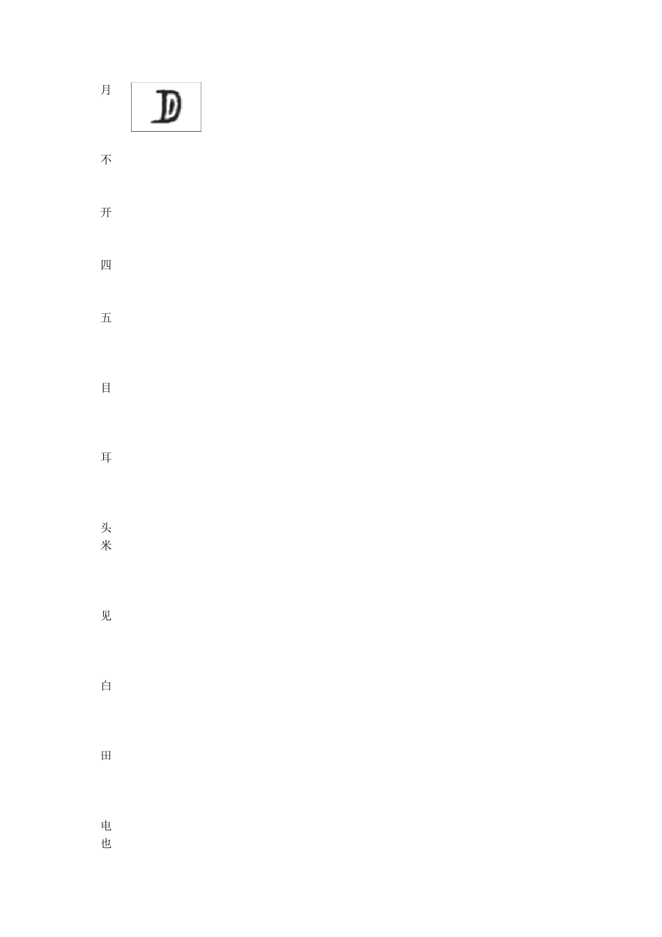 小学一年级语文(上册)生字字体演变图_第3页