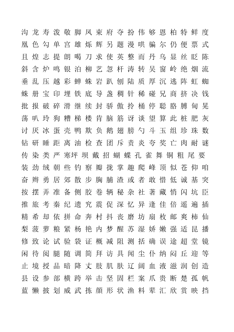 小学一至六年级学过的汉字_第3页