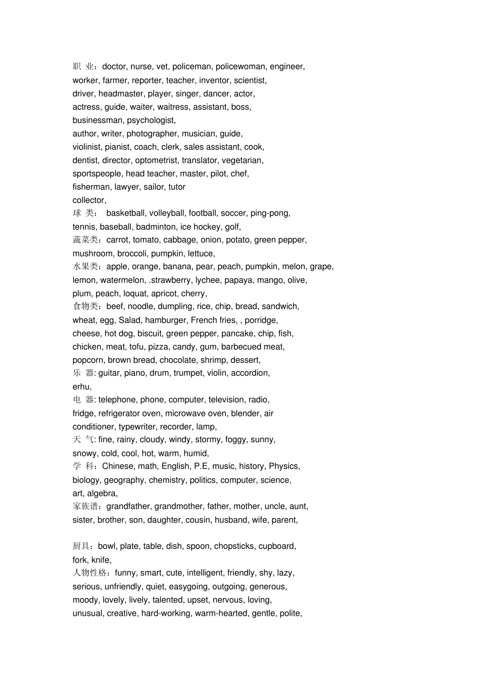 小学三年级上册英语重要单词_第2页