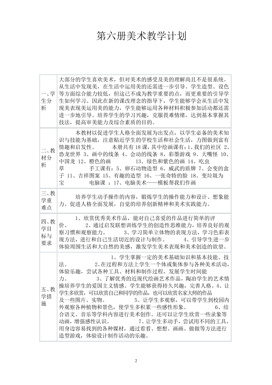 小学三年级人美版美术下册教案全集及教学设计_第2页