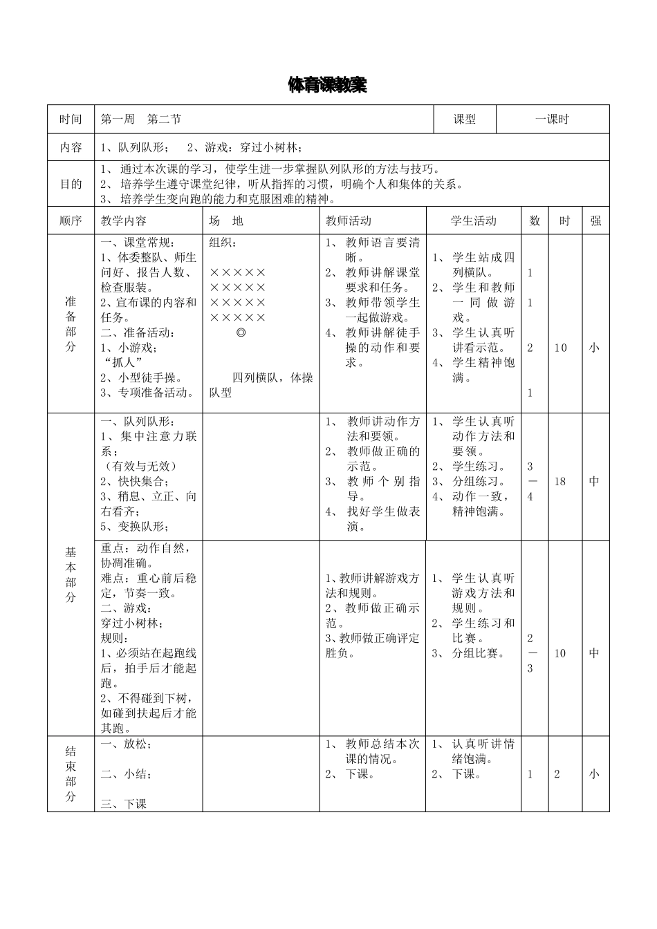 小学三年级体育全册教案_第2页