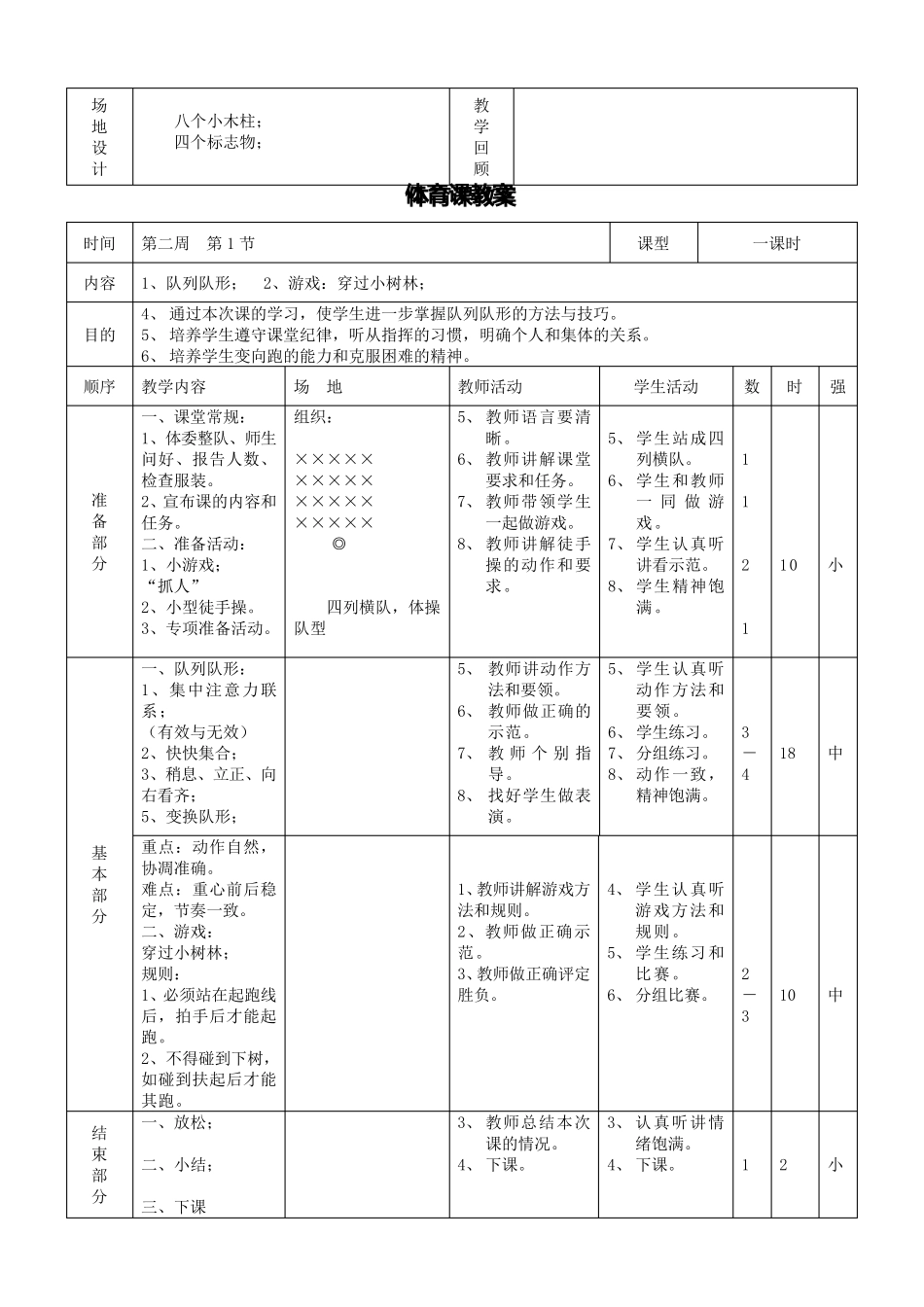 小学三年级体育全册教案_第3页