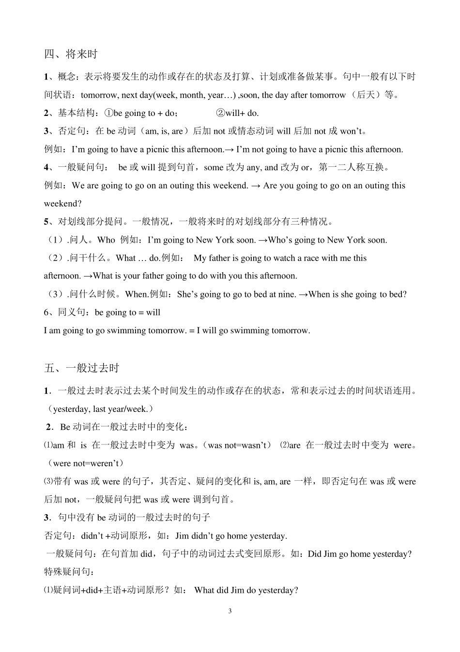 小学三至六年级英语语法及重点词汇(外研版)_第3页