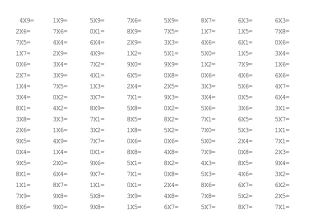 小学二年级上册乘法口算题