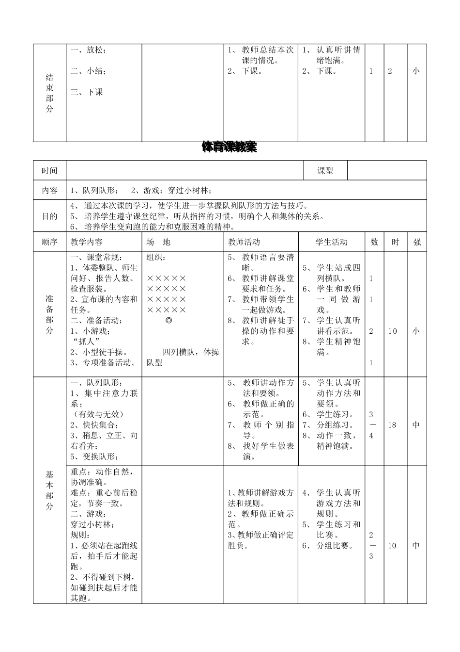 小学二年级体育全册教案_第3页