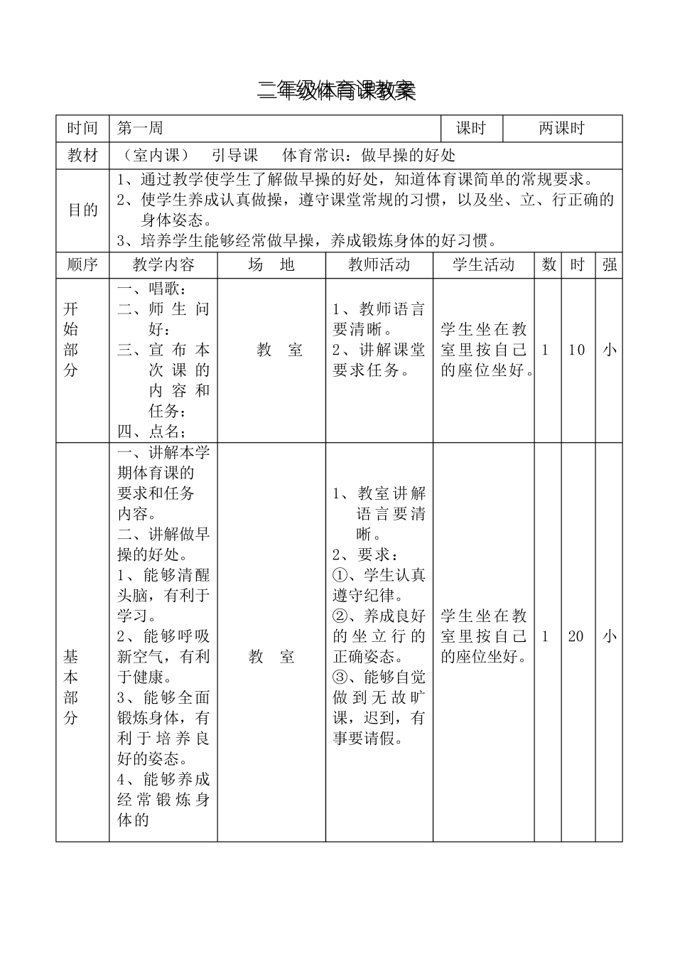 小学二年级体育教案一_第2页