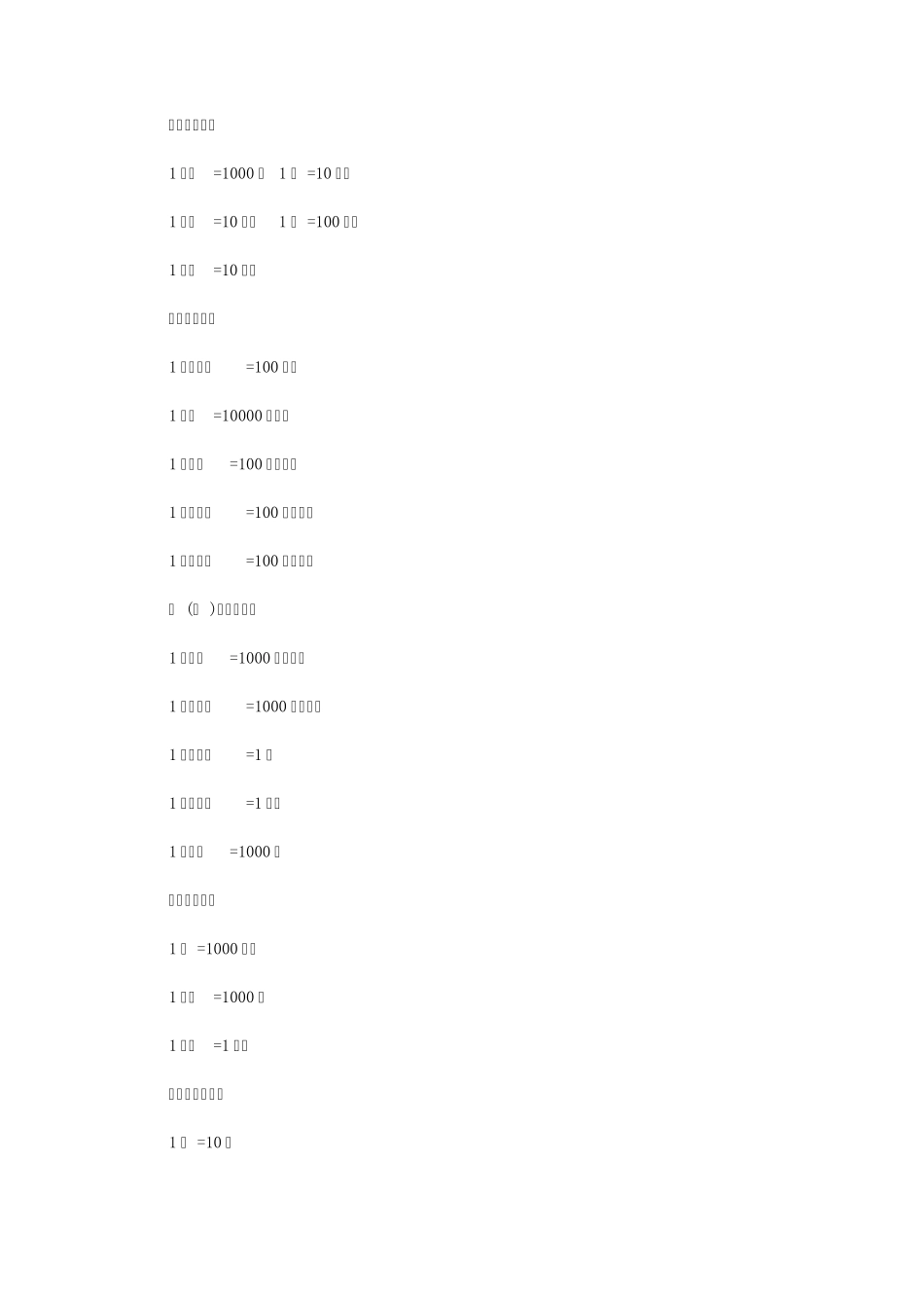小学五年级口算练习题单位换算题_第1页