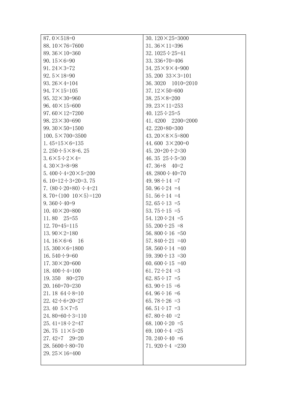 小学五年级数学口算千题_第2页