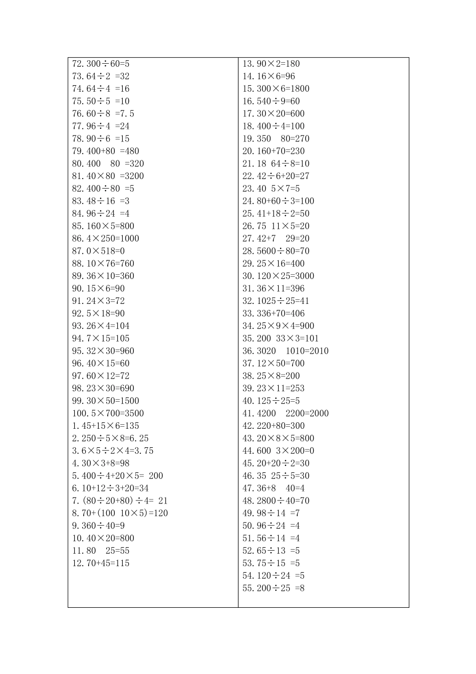 小学五年级数学口算千题_第3页