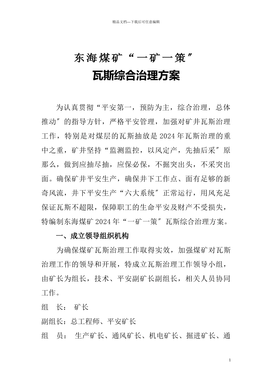 -矿-策瓦斯综合治理方案模板_第3页