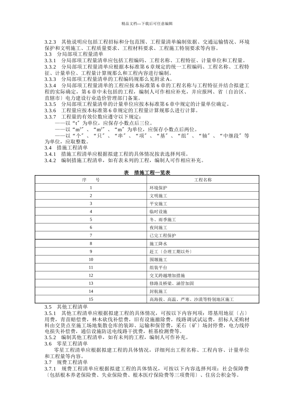 0233电力建设工程量清单计价规范_第3页