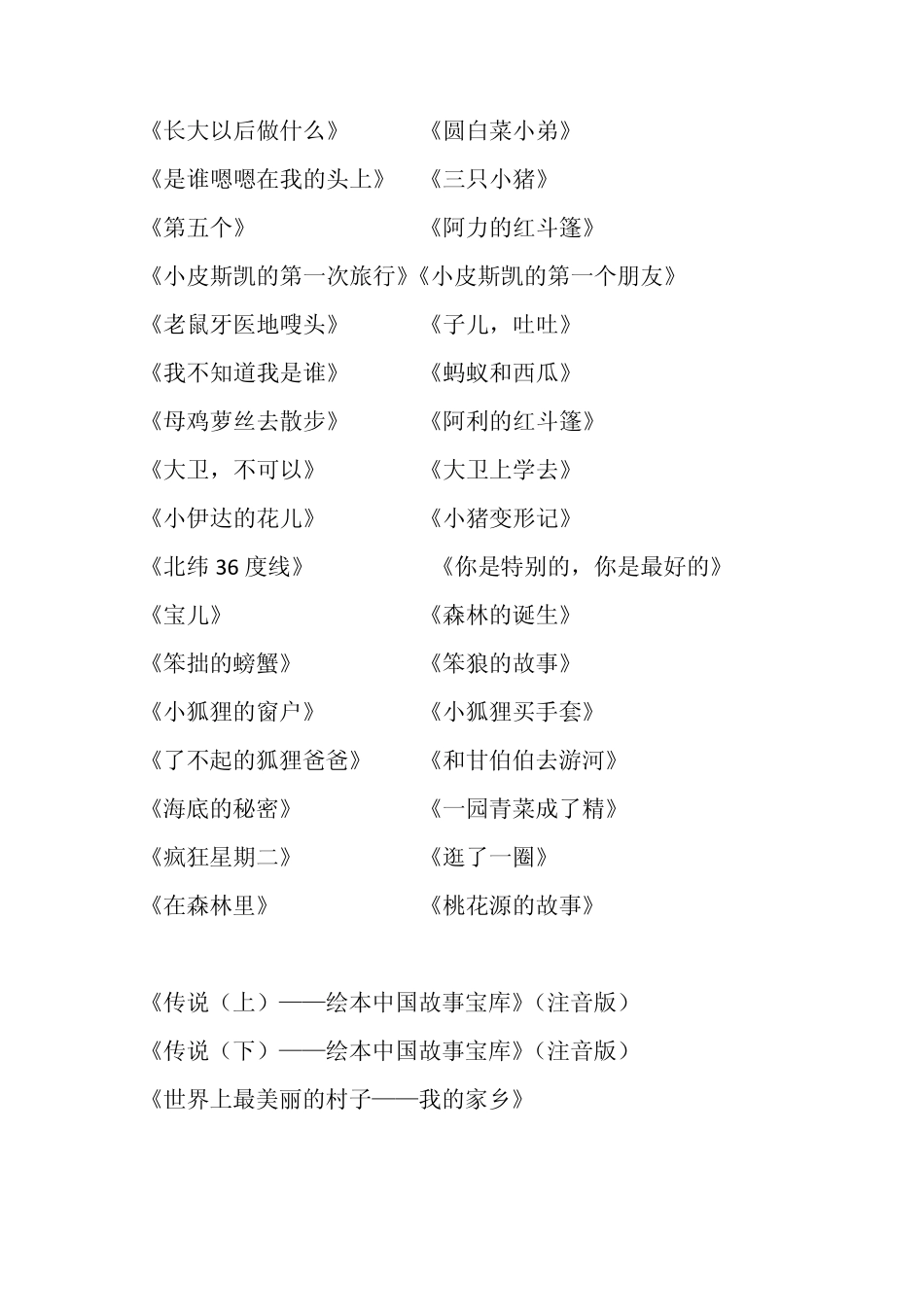 小学低年级推荐阅读书目_第2页