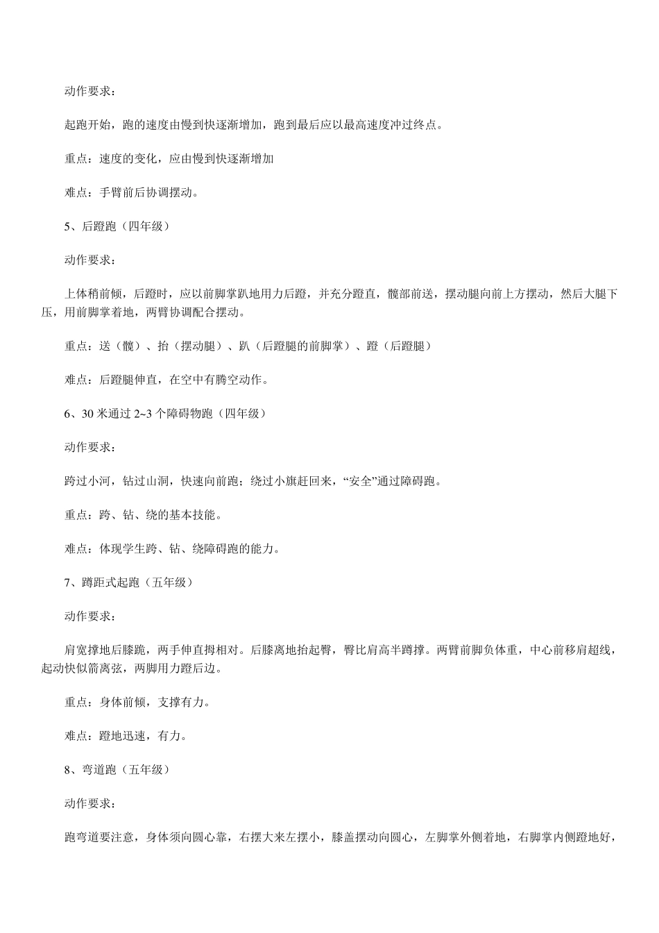 小学体育教材教学重点难点分析_第2页