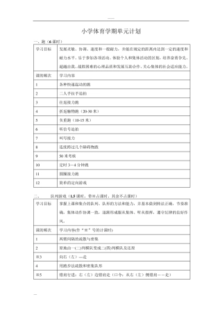 小学体育教案全集全部