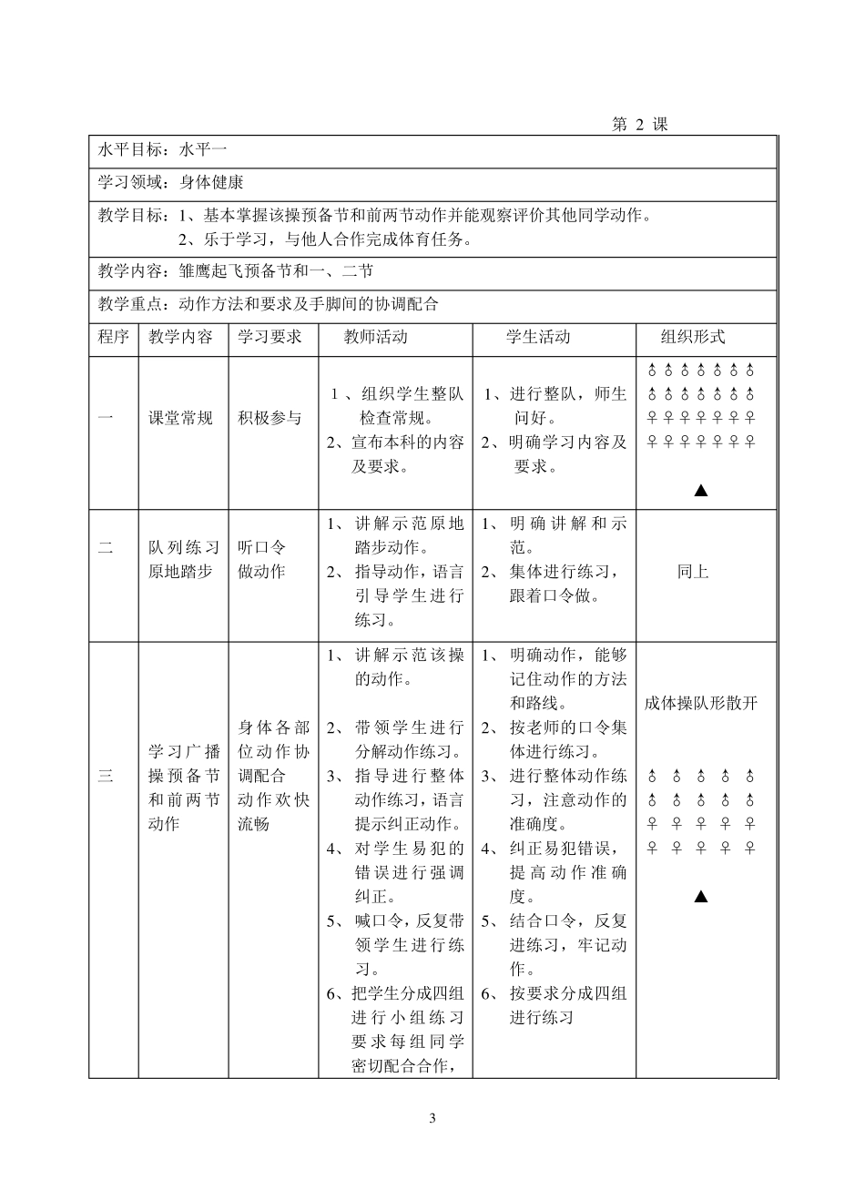 小学体育水平一教案全集_第3页