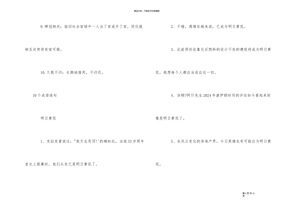 10个成语解释造句_第2页
