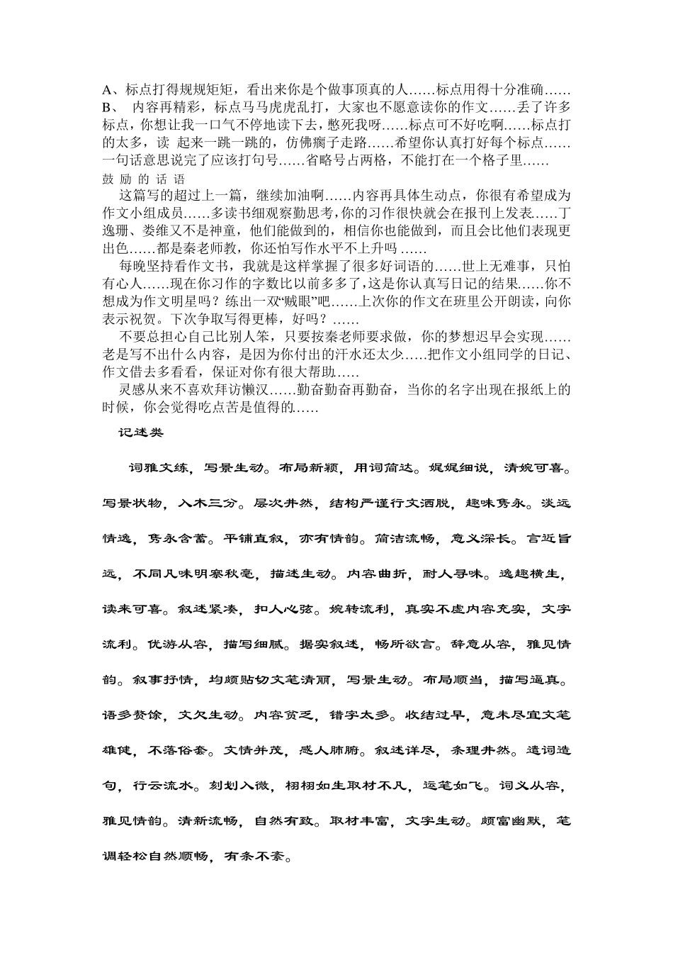 小学作文批改评语大全_第2页