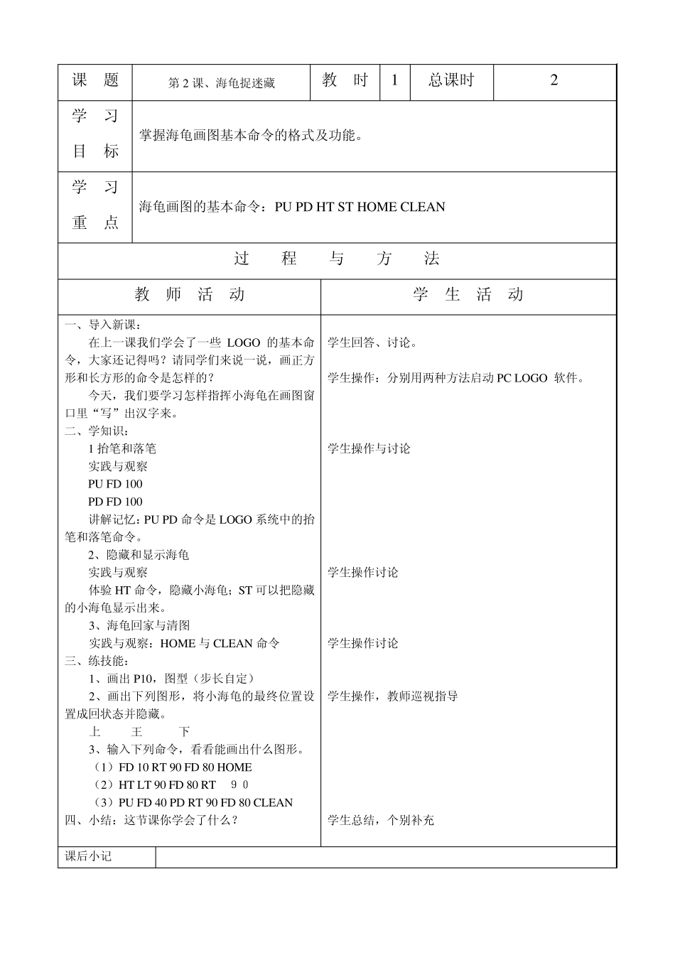 小学信息技术微机辽宁师范大学出版社辽师大版6年上学期备课教案合集_第2页