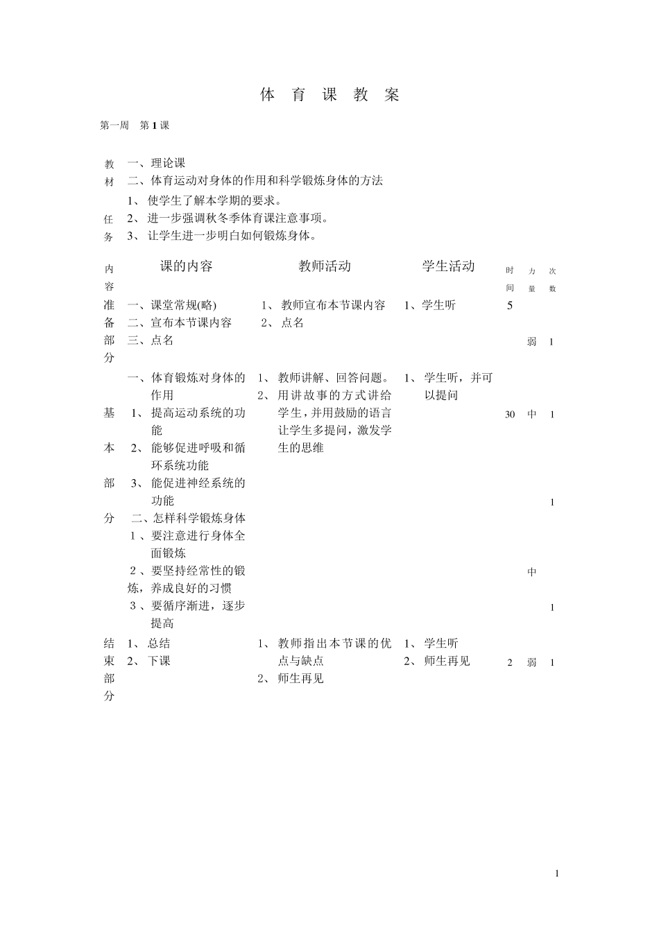 小学六年级上册体育教案_第1页