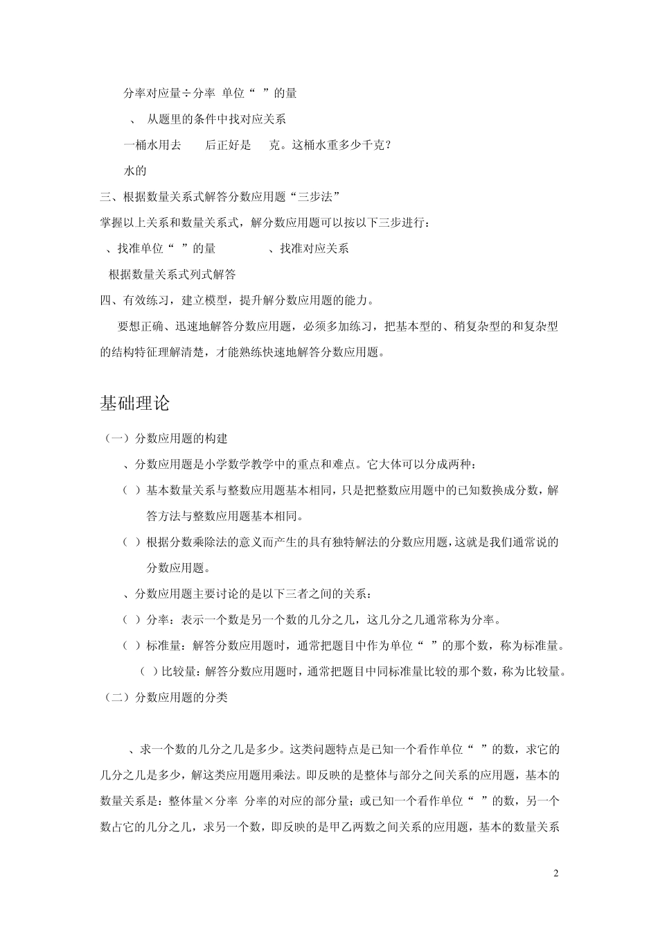 小学六年级分数应用题专项复习_第2页