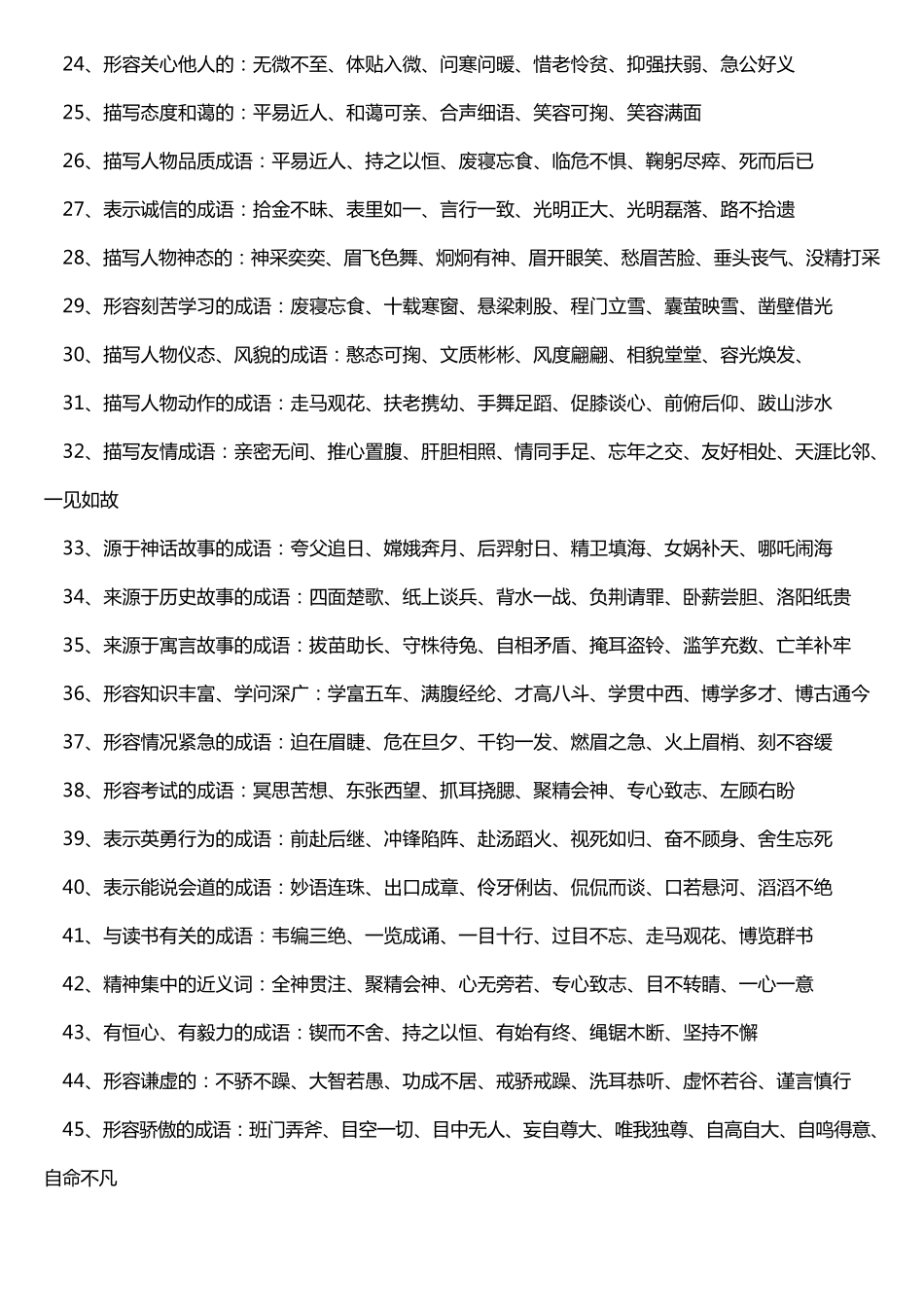 小学六年级成语归类大全_第2页