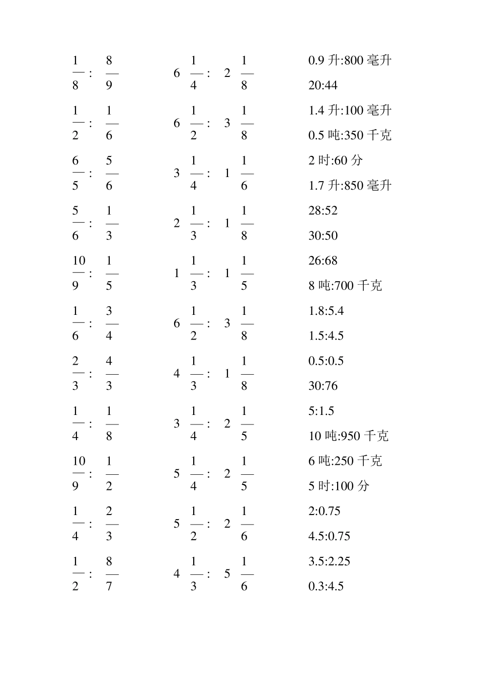 小学六年级数学上册化简比专项练习(60)_第2页