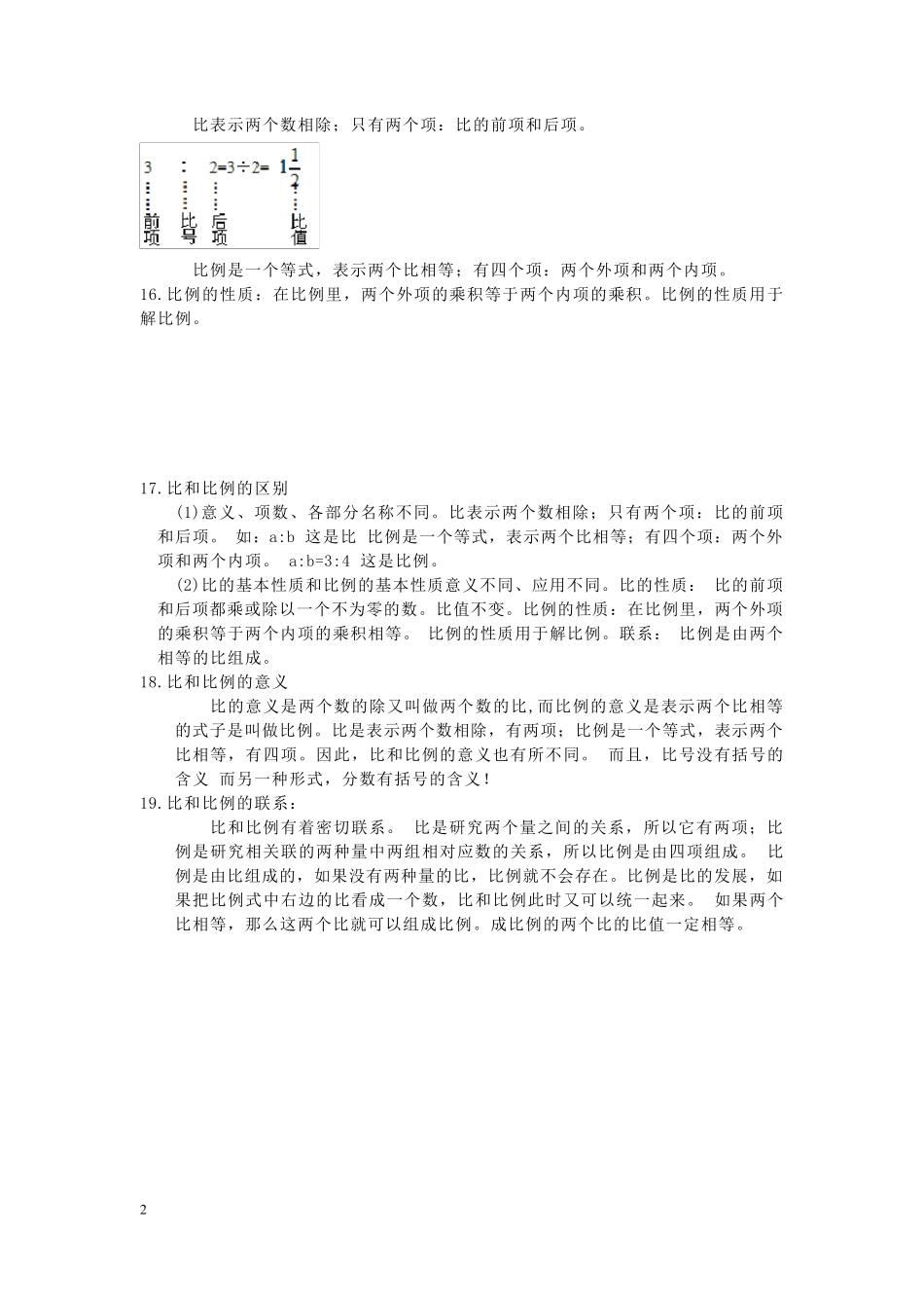 小学六年级数学全册知识点归纳_第2页