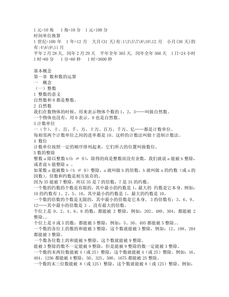 小学六年级数学总复习资料(通用)_第3页