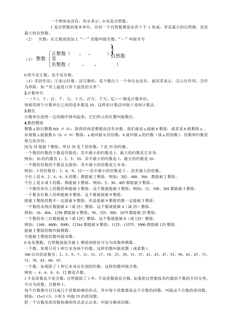 小学六年级数学知识点总复习资料_第3页
