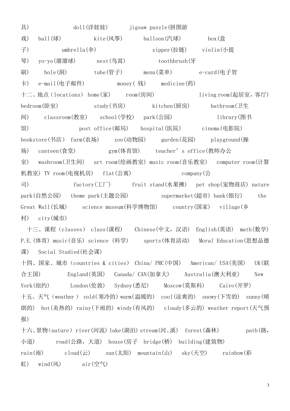 小学六年级英语复习资料_第3页