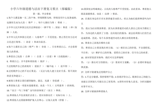 小学六年级道德与法治下册复习要点