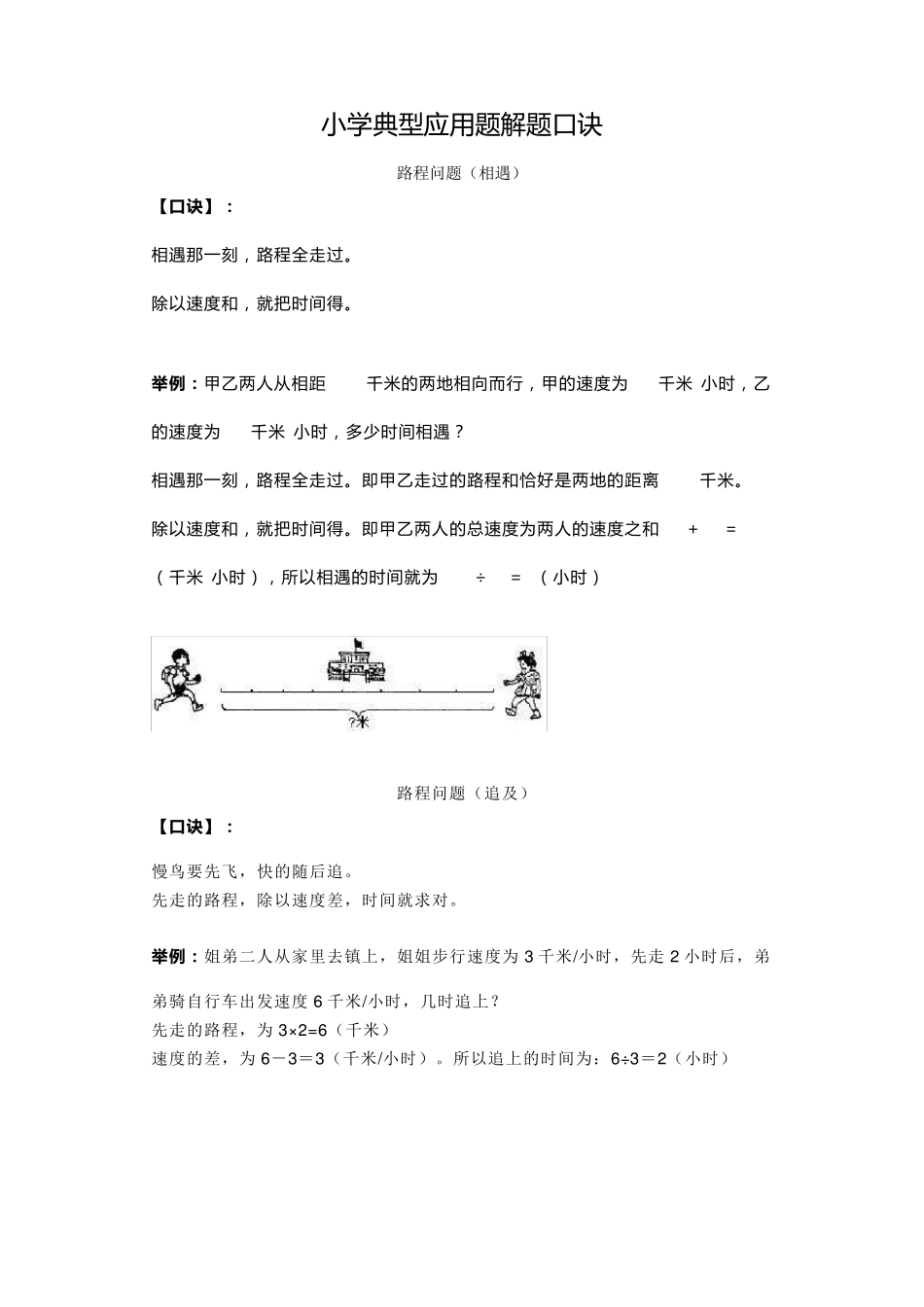 小学典型应用题解题口诀_第1页