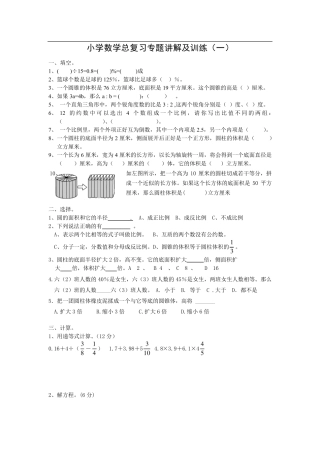 小学升初中数学试题