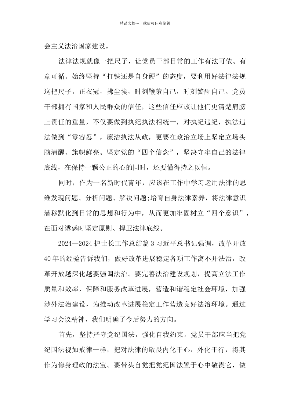 2024—2024护士长工作总结7篇_第3页