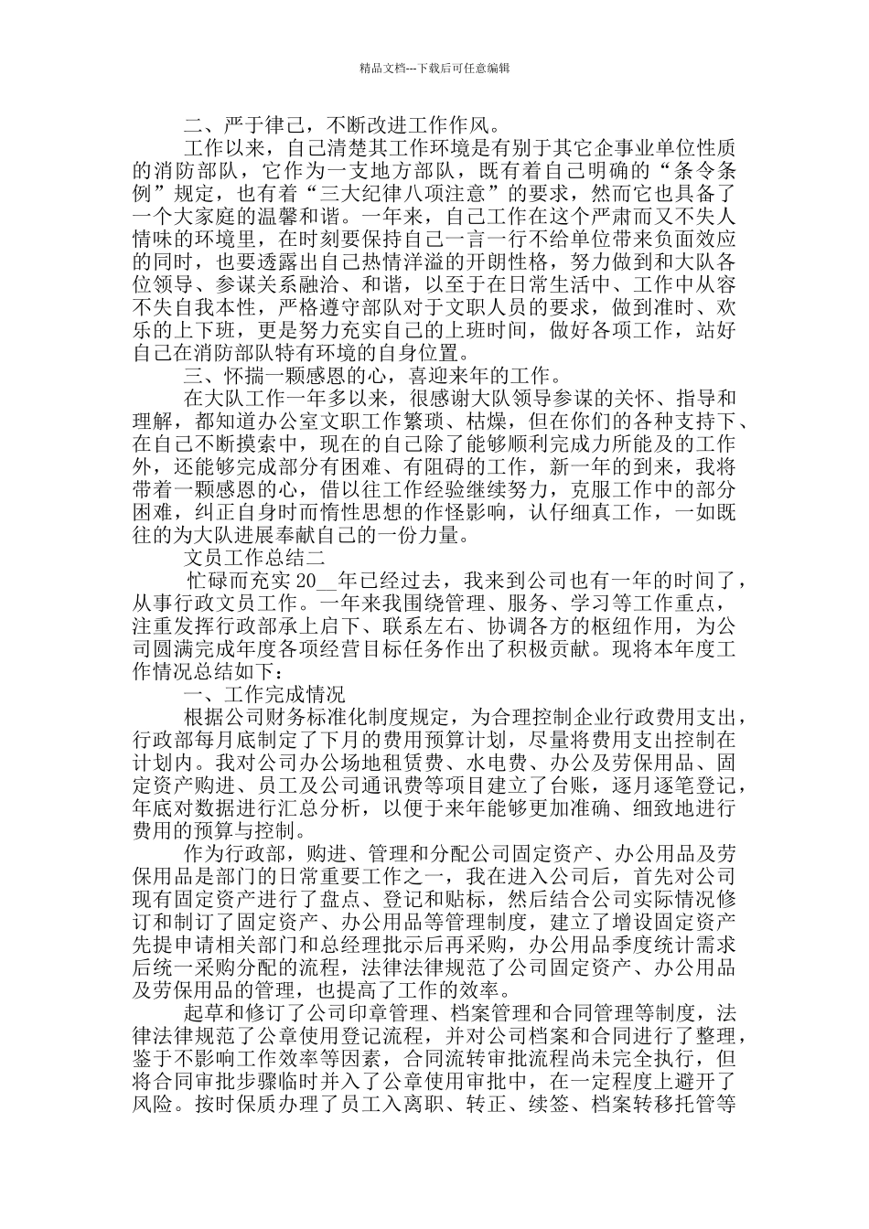 2024一个小文员工作总结_第2页