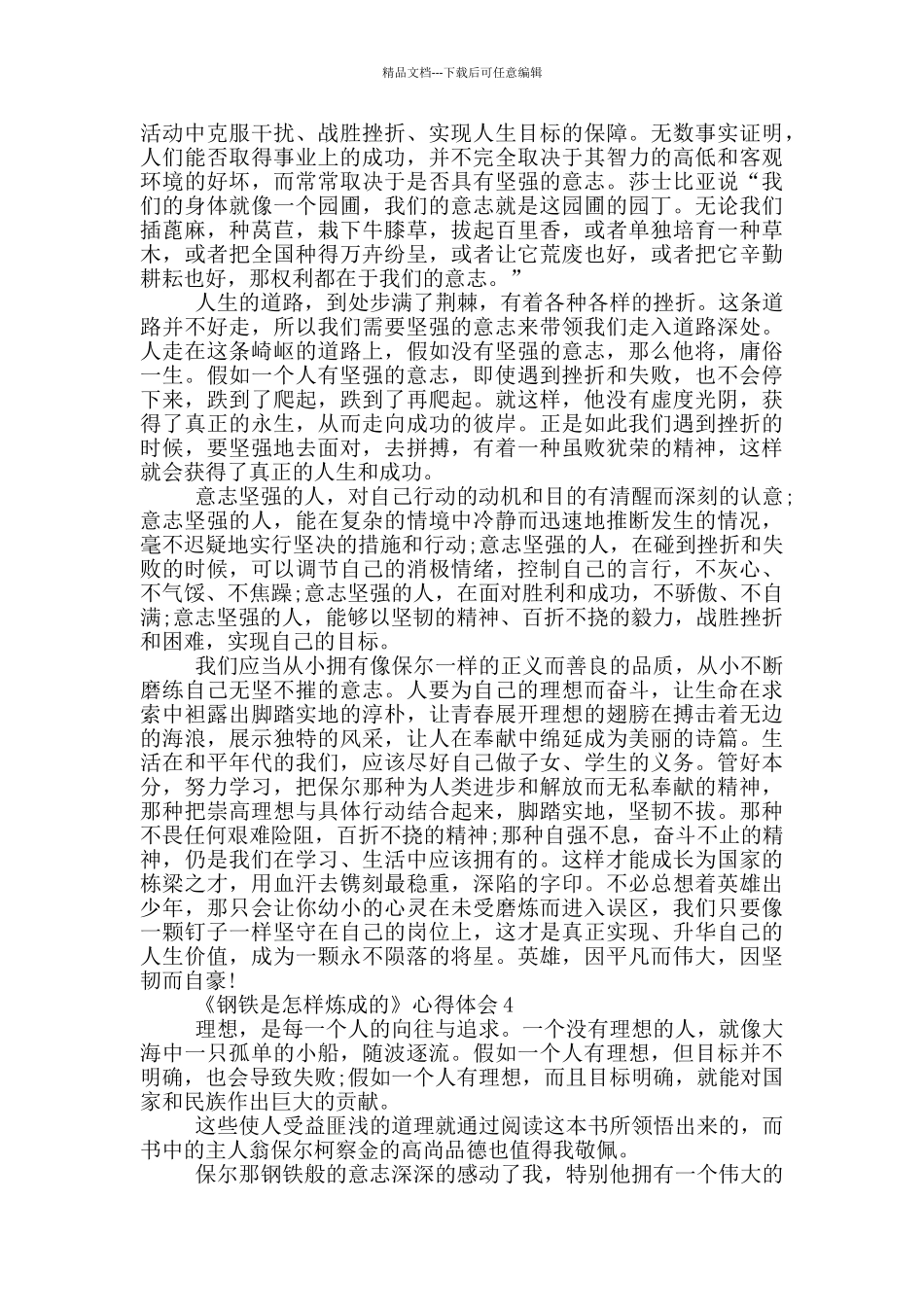 2024《钢铁是怎样炼成的》心得体会5篇_第3页