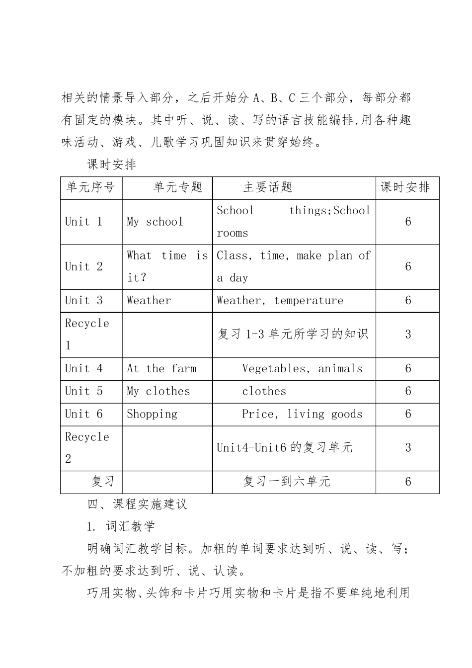 小学四年级英语下册课程纲要_第3页
