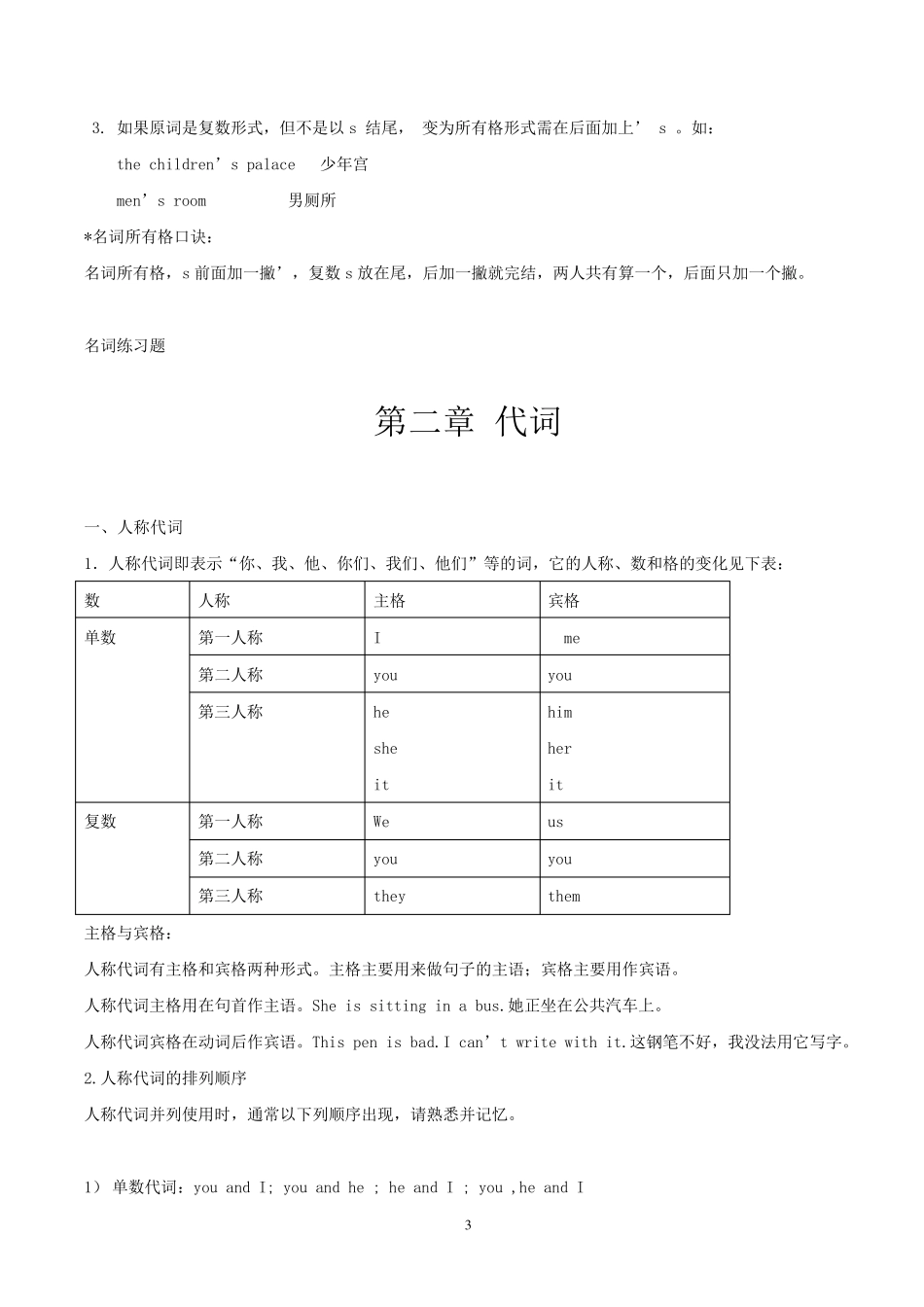 小学四年级英语语法知识点_第3页