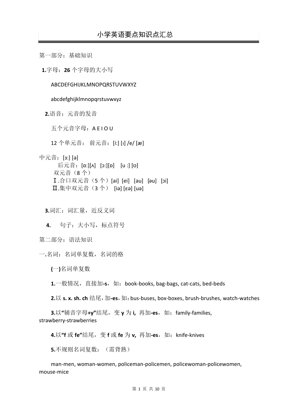 小学基础语法汇总_第1页