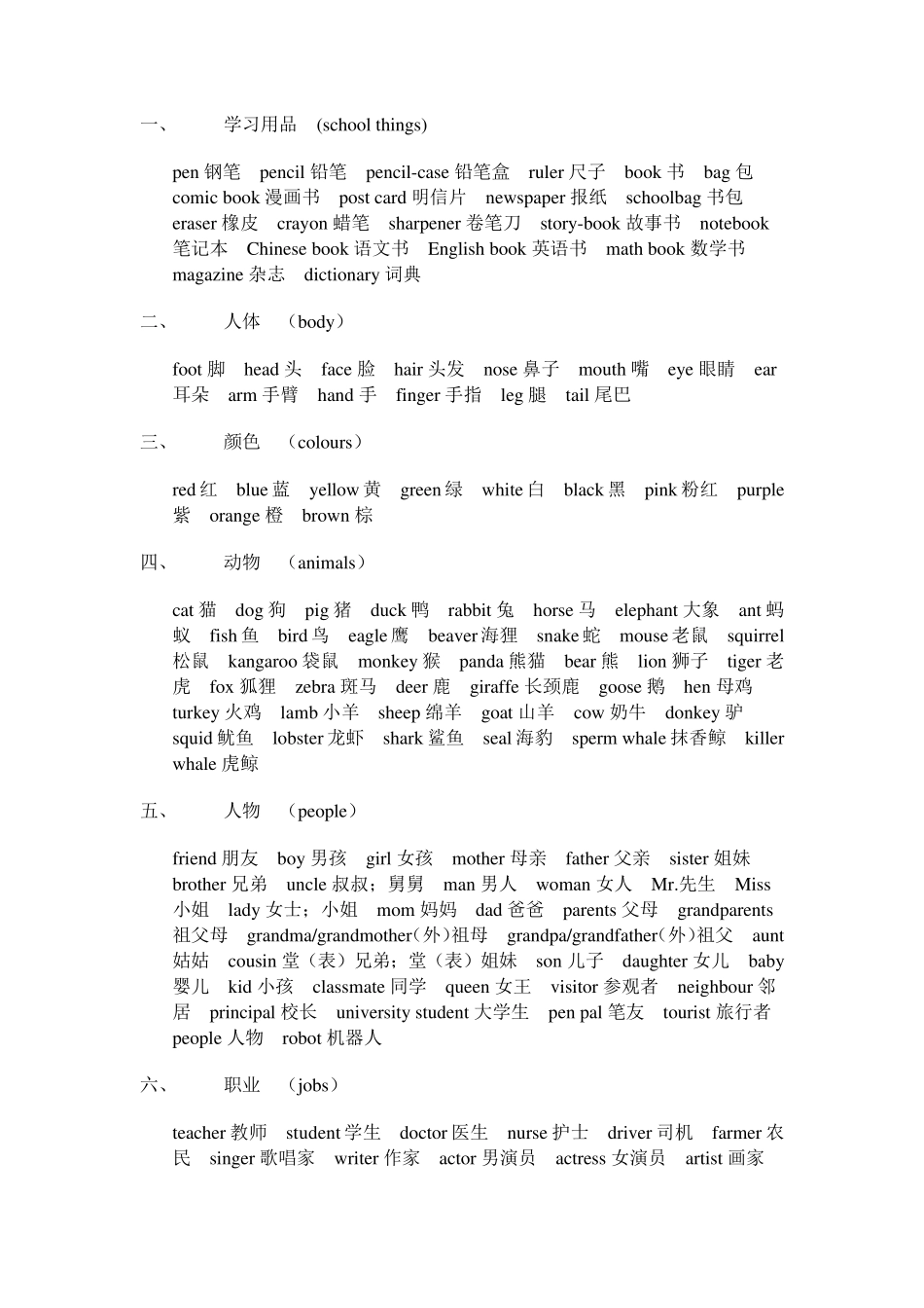 小学基本英语单词_第1页