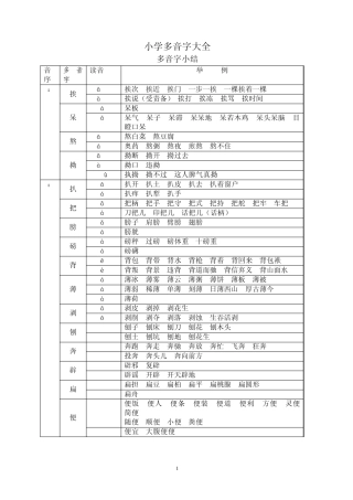 小学多音字大全