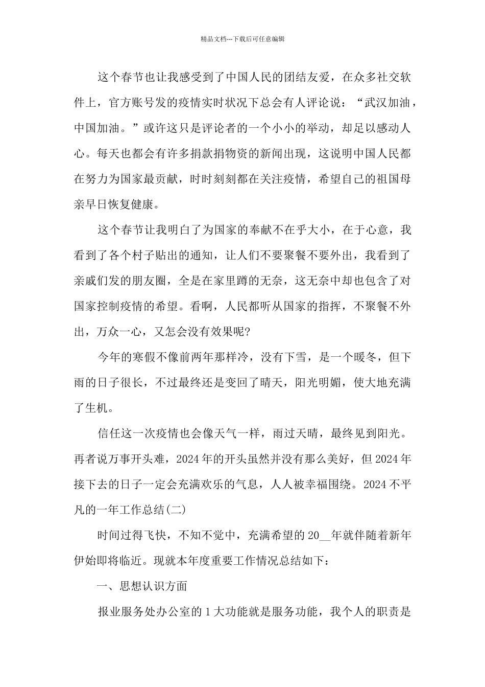 2024不平凡的一年工作总结新版_第2页