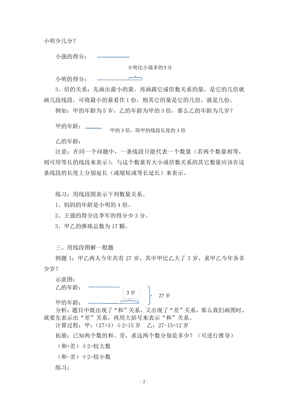 小学奥数解题技巧——线段图解题(含有练习题)_第2页